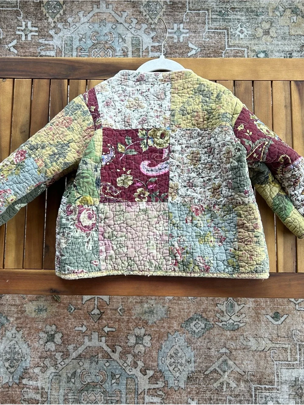 Quilted Floral Quilt Patchwork Kids Jacket - fall